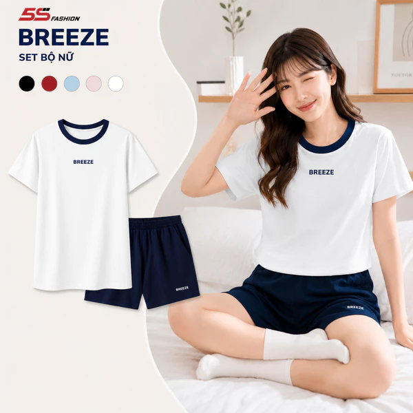Bộ Thun Nữ Ngắn Tay EASY CASUAL 5S FASHION, Chất Thun Cotton Mát Thiết Kế Trẻ Trung WBTS26004