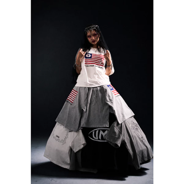 Áo Thun Màu Trắng Lá Cờ Mĩ Chất Liệu Cotton Form Boxy Phong Cách Streetwear Local Brand Việt Nam UMS