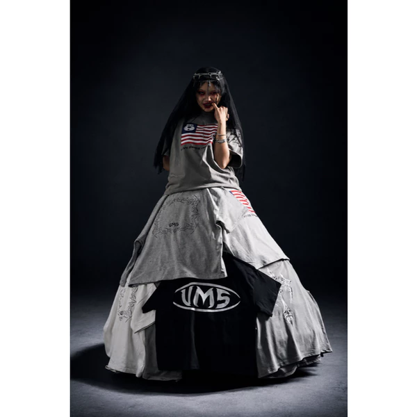 Áo Thun Màu Xám Lá Cờ Mĩ Chất Liệu Cotton Form Boxy Phong Cách Streetwear Local Brand Việt Nam UMS