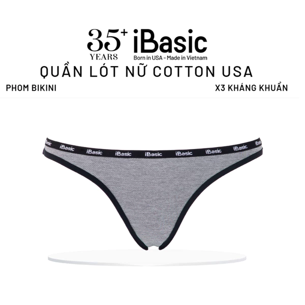 Quần lót nữ bikini lưng logo iBasic thun lạnh airy thoáng khí thể thao năng động PANY106