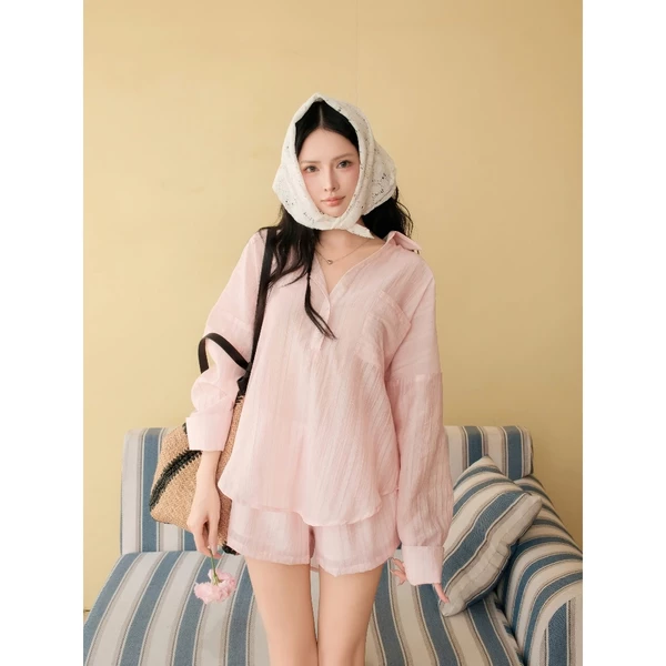 KIDO - Set áo sơ mi tay dài + quần ngắn SHARON SET