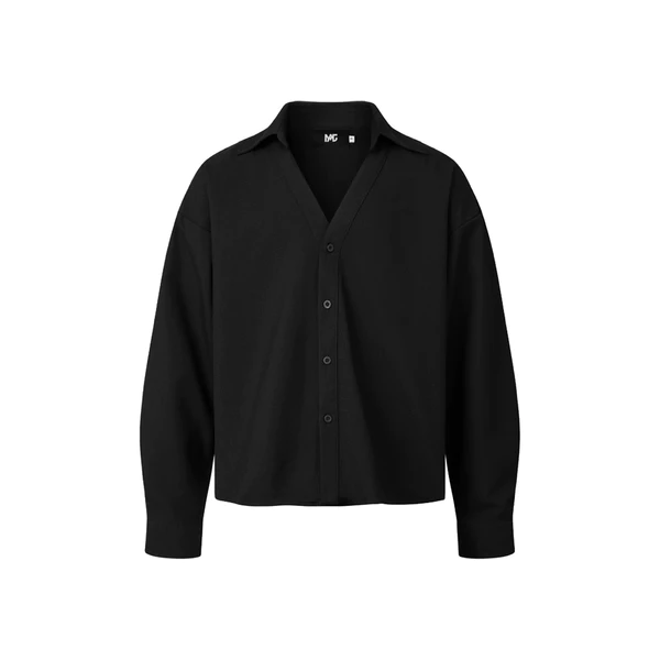 MAHU - ÁO CARDIGAN PHỐI CỔ SƠ MI DÁNG RỘNG