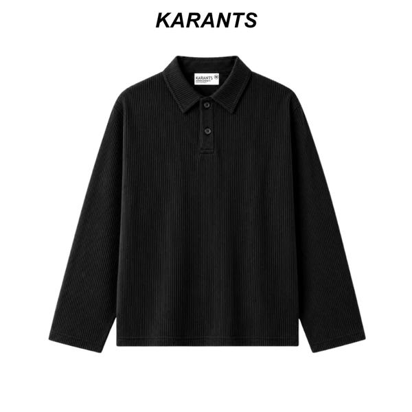 Karants Áo Thun RegularFit Tay Dài Vải Thun Gân Cổ Polo Nam Nữ Unisex - KR461