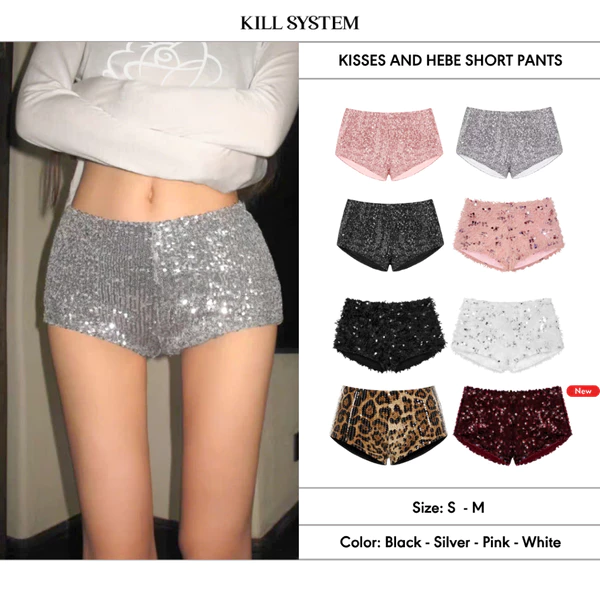 [LINK MỚI] Quần ngắn ép kim tuyến lấp lánh KISSES - KILLSYSTEM