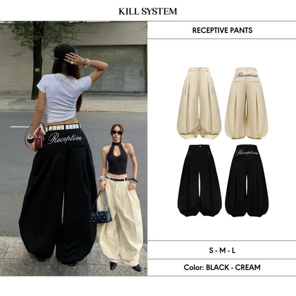 [LINK MỚI] Quần kaki dài ống rộng dáng cong RECEPTIVE - KILL SYSTEM