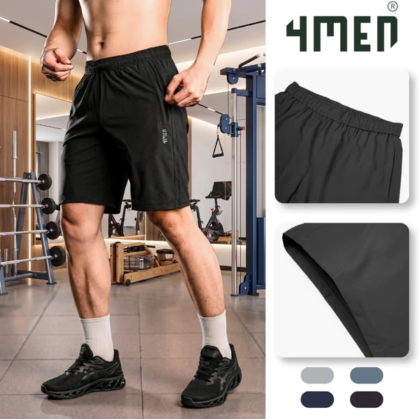 Quần Short Thể Thao Nam In Chữ 4MEN ở Túi Form Relax Sport 4MEN QS077 thấm hút mồ hôi. thoáng mát