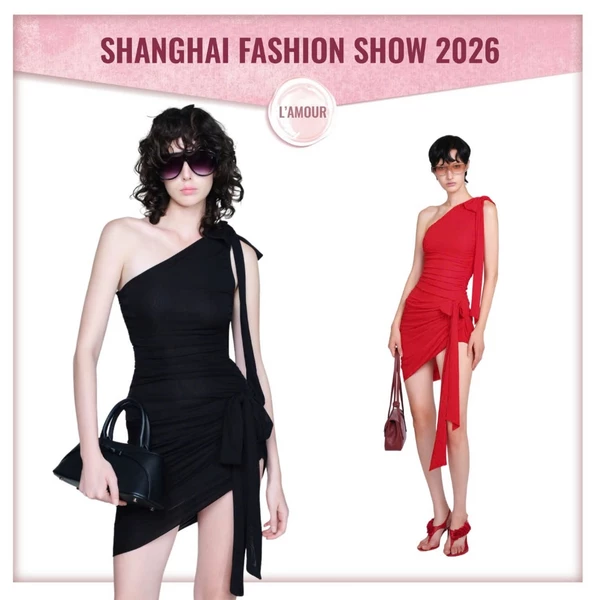 [MỞ BÁN] LSOUL - Đầm Mini Lệch Vai Ôm Dáng Xếp Ly Phối Nơ Quyến Rũ Cá Tính Desii Dress V26061719 V26061720