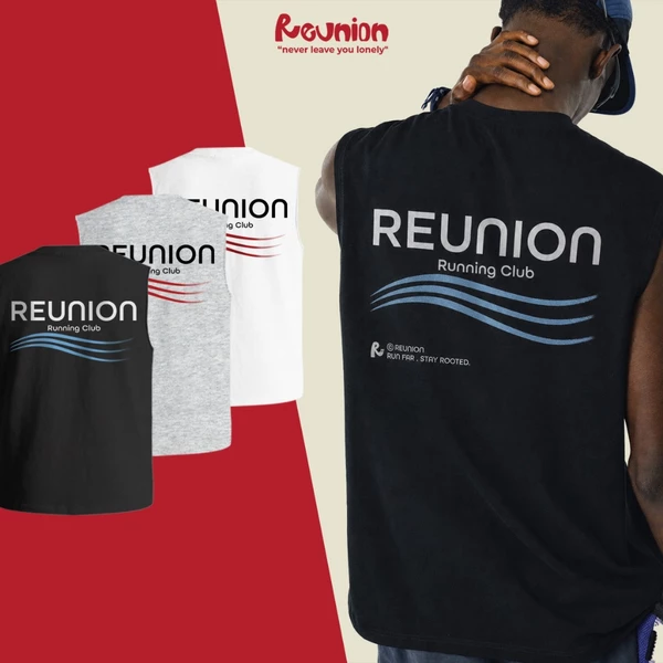 Áo Tanktop REUNION "3LINES" Running Club Thể Thao Cotton Thấm Hút Mồ Hôi RTT1