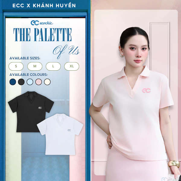 [LIVE KOL] Áo Phông Polo ECOCHIC B241A Áo Basic Logo In Cao Su Dập Nổi Form Rộng Chất Liệu Cao Cấp Chính Hãng