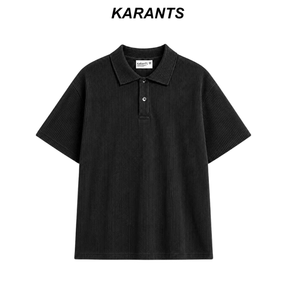Karants Áo Polo Oversize Vải Thun Gân Trơn Nam Nữ Unisex - KR394