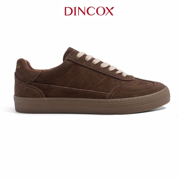 Giày Da Sneaker Nam Nữ Dincox DC35 CHESTNUT Shoes Unisex Đế Bằng