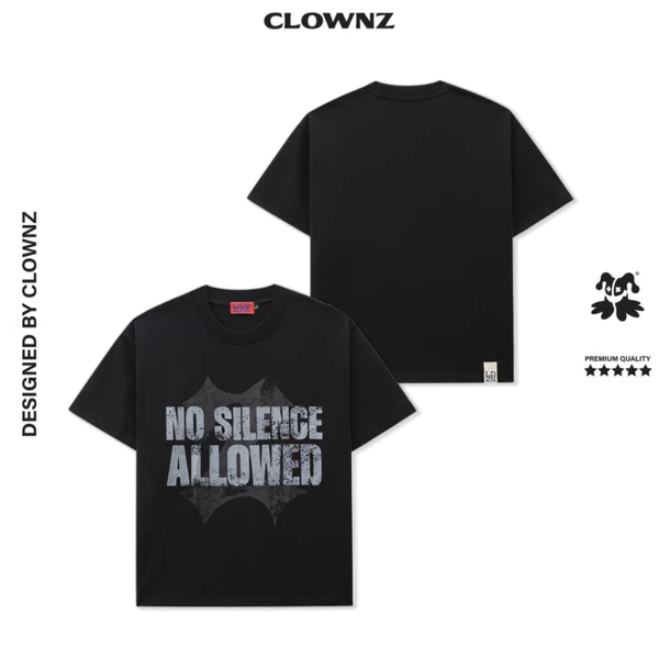 Áo phông No Silence Allowed - Loudzone by ClownZ - Vải cotton 280 gsm cao cấp form Boxy áo thun tay lỡ cotton