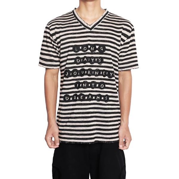Áo Thun Goldie "RD LIGHT STRIPED V-NECK" 100% Cotton