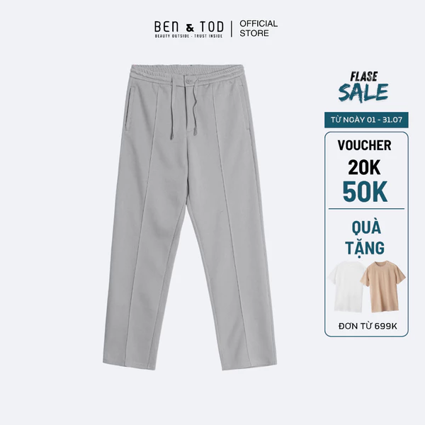 Quần jogger thun nam Ben & Tod STR2111 BE278 thun cotton cao cấp co giãn Straight Fit