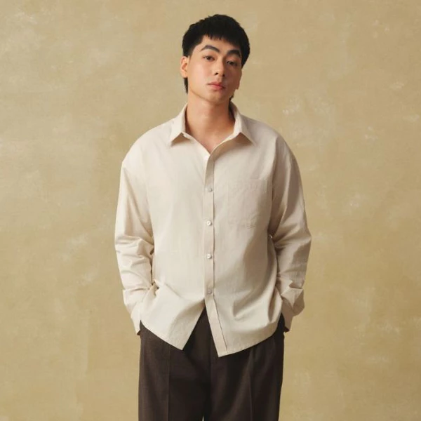 Áo sơ mi nam dài tay PEALO dáng suông sang trọng thanh lịch SPT4