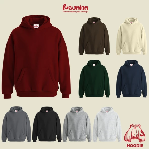 RNC Oversize Blank Hoodie - Áo Nỉ Có Mũ Trơn Basic Brand REUNION