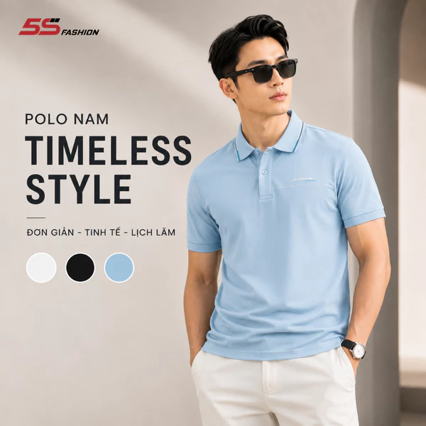[XẢ HÀNG ĐỢT CUỐI] Áo Polo Cotton Nam Cổ Điển 5S FASHION Phom Regular Fit M0APC26107