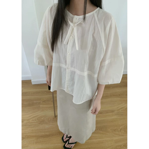 DOB - Áo kiểu tay lỡ phồng linen soft I Mapo blouse