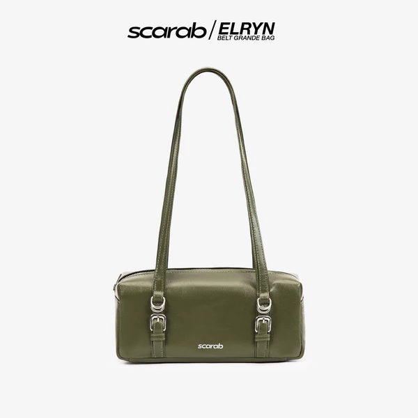 Túi Đeo Vai Da PVC, Túi Xách Thời Trang Scarab Elryn Belt Grande Leather Shoulder Bag