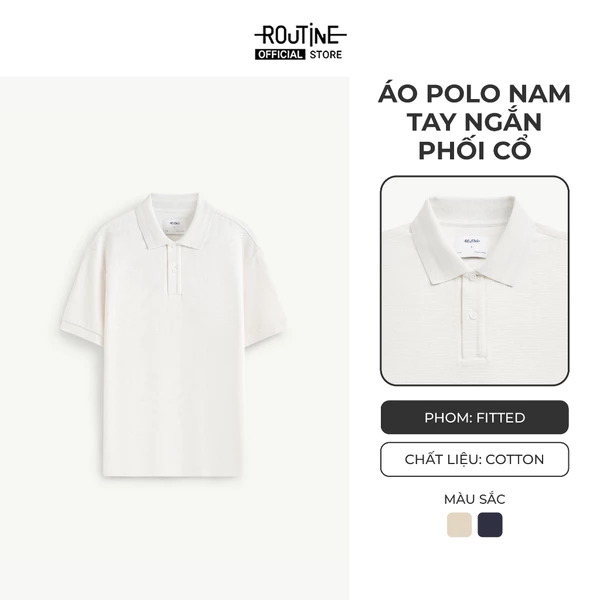 Áo Polo Tay Ngắn Nam Phối Cổ Form Fitted - Routine 10F25POL015