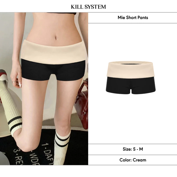 Quần Short cạp trễ gập eo tôn dáng Mie, Bewish chấm bi - Kill System