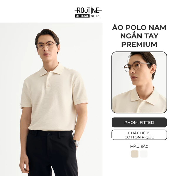 Áo Polo Nam Ngắn Tay Premium Phối Tape Form Fitted - Routine 10F25POL018