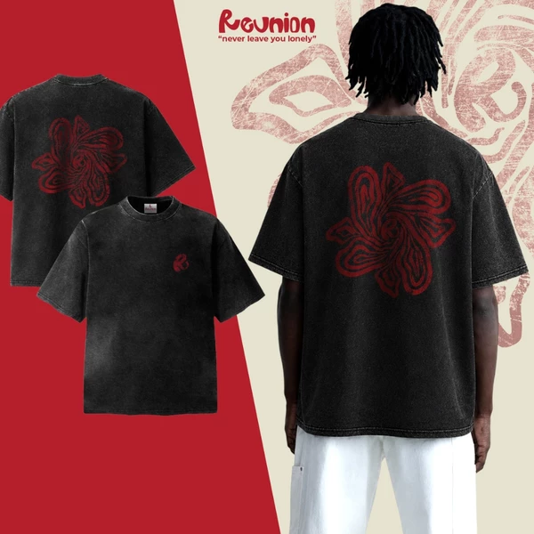 RNC R FLOW Wash Tee - Áo Thun Washed  Nam Nữ Local Brand REUNION Dark Grey Wash