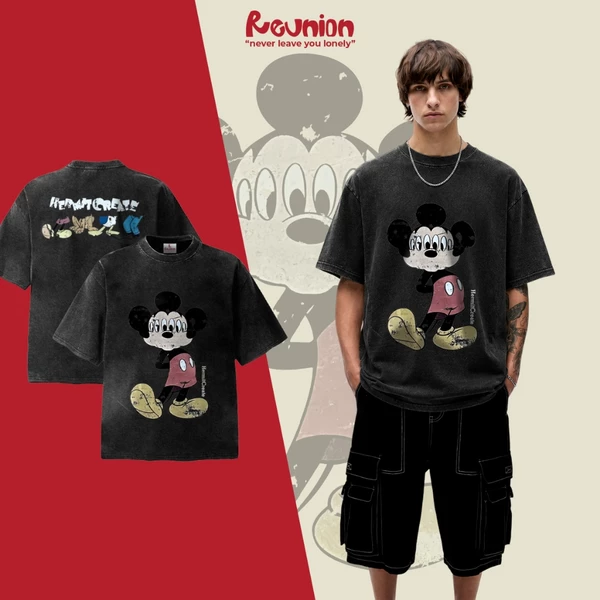 Áo Thun Washed REUNION "MICKEY FRIENDS" T-shirt TSW24