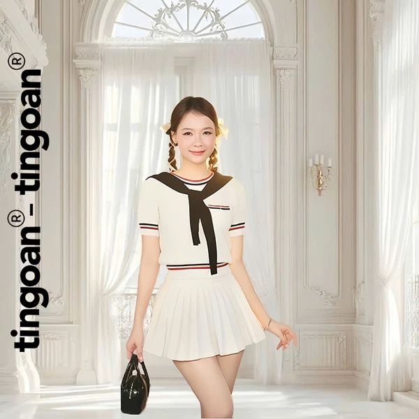 TINGOAN® x KOL - Áo len xù túi ngực dáng lửng 2 line viền áo MIMI TOP (1 màu)