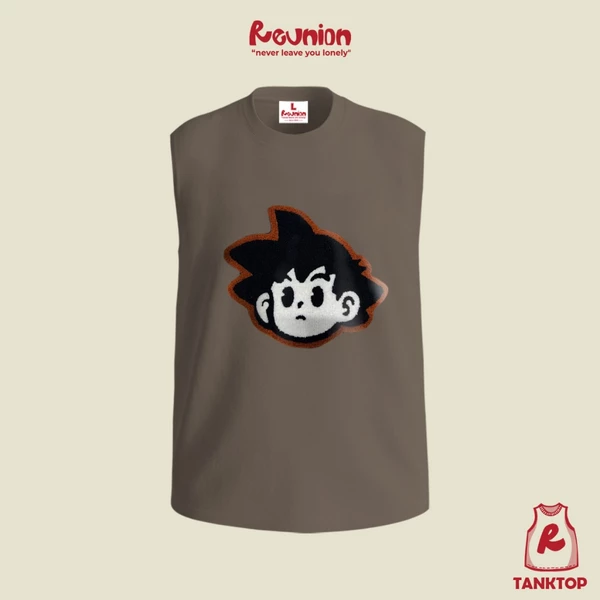 RNC Chenille Embroidery SONGOKU Tanktop - Áo Ba Lỗ Hình Thêu Xù 3D Brand REUNION