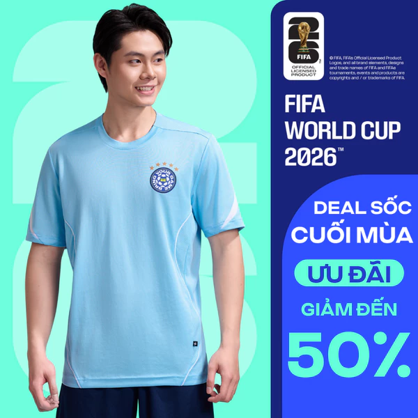 [GIÁ SỐC]Áo thun thể thao nam phối tay Exdry Performance World Cup, Áo đội tuyển Argentina, Brazil, BĐN đa năng đá bóng