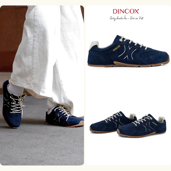 Giày Sneaker Nam Da Suede Cao Cấp Dincox Shoes DC51 DEEP OCEAN