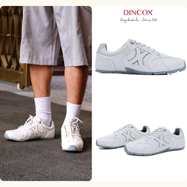Giày Sneaker Nam Nữ Da Cao Cấp Dincox Shoes DC51 MOON ASH