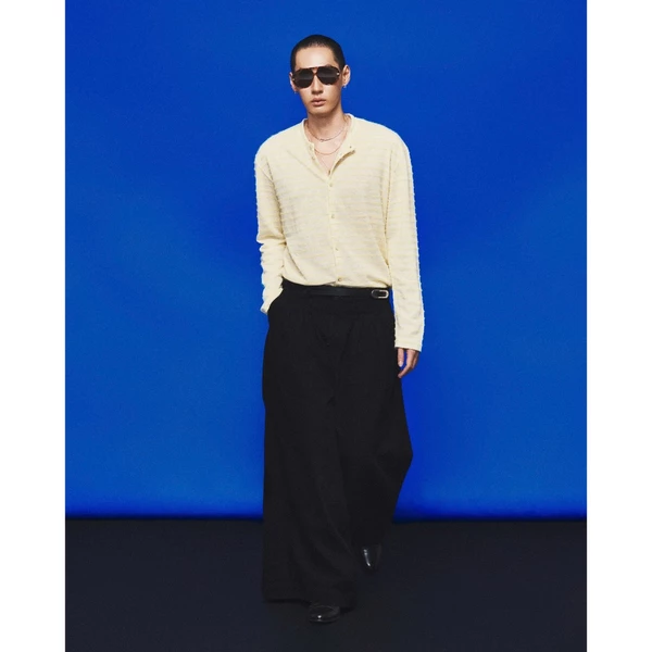 Hypnotism Multi-Pleated Denim Pants Quần jeans đen xếp ly form baggy phối tag da độc đáo (Hoả tốc)