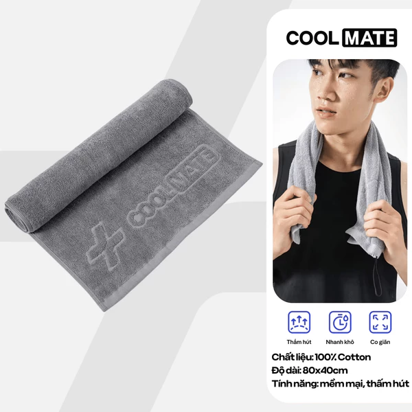 [MUA 2 GIẢM 5%]Khăn đa năng mềm mại thấm hút, khăn tập gym, thể thao, Tennis, Pickleball  Coolmate