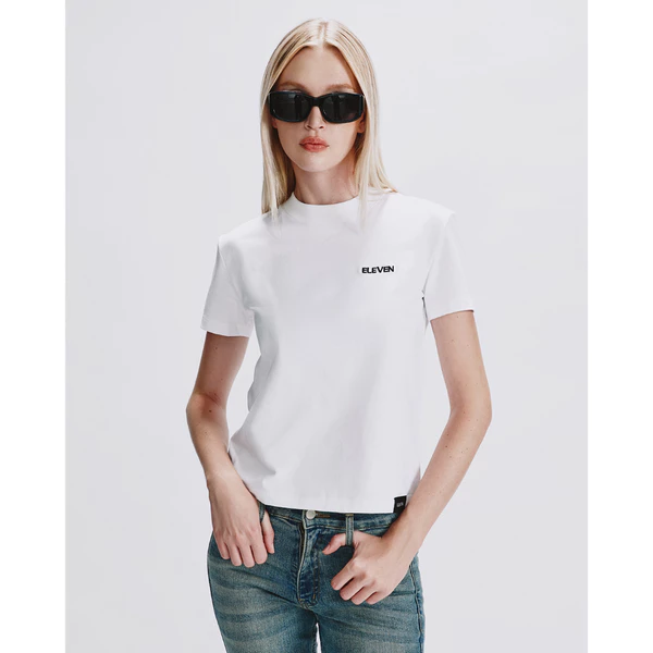 Eleven - Áo Thun Baby Tee Nữ In Chữ | Màu Trắng
