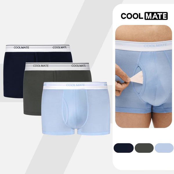 Combo 03 quần lót nam khe moi Bamboo Trunk kháng khuẩn Coolmate