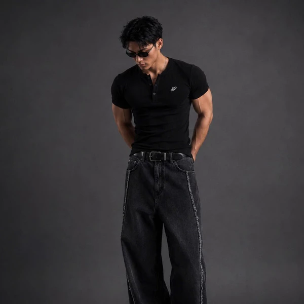 Áo Thun Degrey Rib Henley Black - HENLEYBLACK