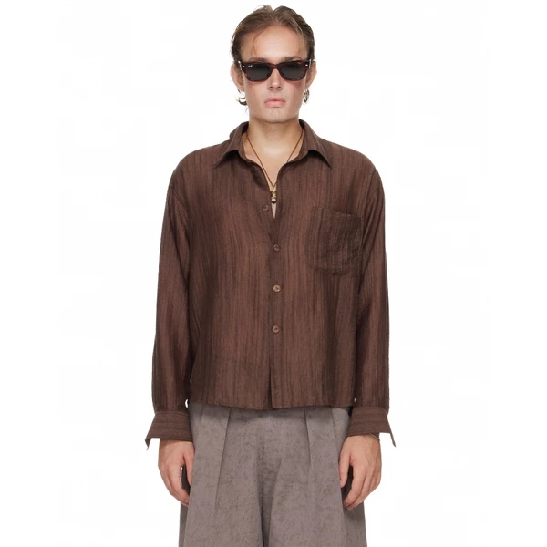 Áo Sơ Mi Nam Relaxed Màu Nâu Gỗ - BEUTER® MS RELAXED SHIRT - WALNUT