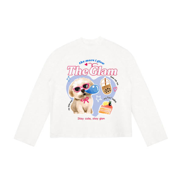 TheGlam CHÍNH HÃNG - Áo Thun Tay Dài Trắng "BUBBLE BUDDY" Raglan UNISEX Form Boxy Nam Nữ - TS05-07