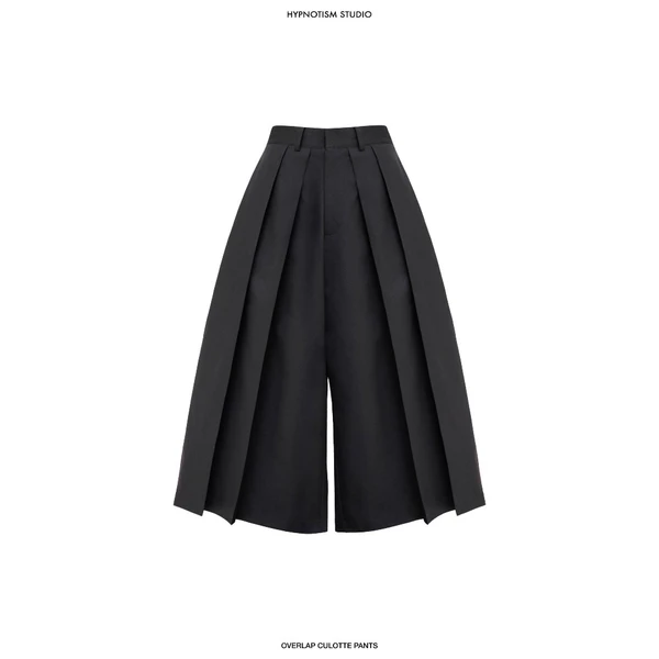Hypnotism Overlap Culotte Pants Quần culotte kaki thiết kế overlap form Relax Wide Culotte Fit (Hỏa tốc)