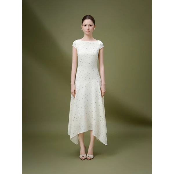 RUBIES Joan Dress - Đầm Dài Nữ Vải Cotton Linen Dáng Tùng Xoè Tay Hến Cổ Thuyền