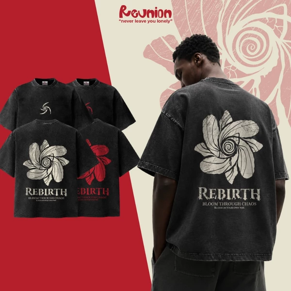 Áo Thun Wash - Áo Phông wash Nam Nữ Local Brand REUNION "REBIRTH" - TSW42