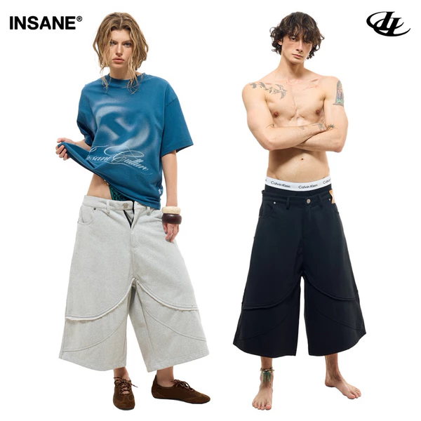 Quần Lửng InsaneClo HALO SWEATJORTS Form Dài Qua Gối Unisex Chất Liệu Chân Cua Cotton