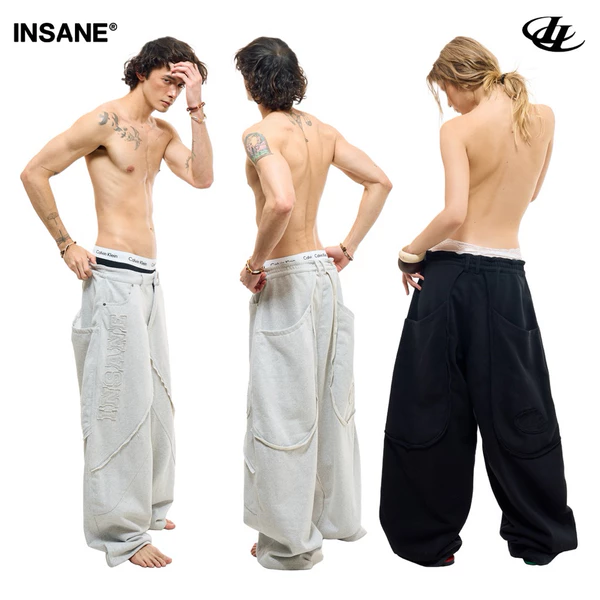 Quần Dài InsaneClo HALO SWEATPANTS Form Baggy Unisex Chất Liệu Chân Cua Cotton