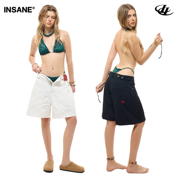 Quần Ngắn InsaneClo INSN SHORTS Form Trên Gối Unisex Chất Liệu Denim