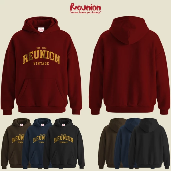 RNC VINTAGE Hoodie - Áo Nỉ Chui Có Mũ Nam Nữ Form Rộng Local Brand REUNION HD74
