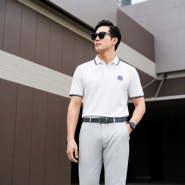 [LUXURY ITEM] Áo polo nam CULLINAN POLO trơn bo tay kẻ thêu logo ngực phong cách lịch sự nam tính GSTP602