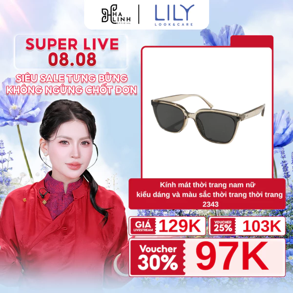 [Kính mắt Lily x Võ Hà Linh] Kính mát thời trang nam nữ chống UV400 kiểu dáng và màu sắc thời trang thời trang 2343