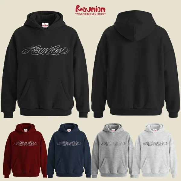 RNC SCRIPT Hoodie - Áo Nỉ Chui Có Mũ In Hình Form Oversize Nam Nữ Chính Hãng Brand REUNION
